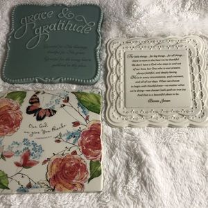 Set of unique trivet’s, Blessings unlimited.  Grace & Gratitude collection.